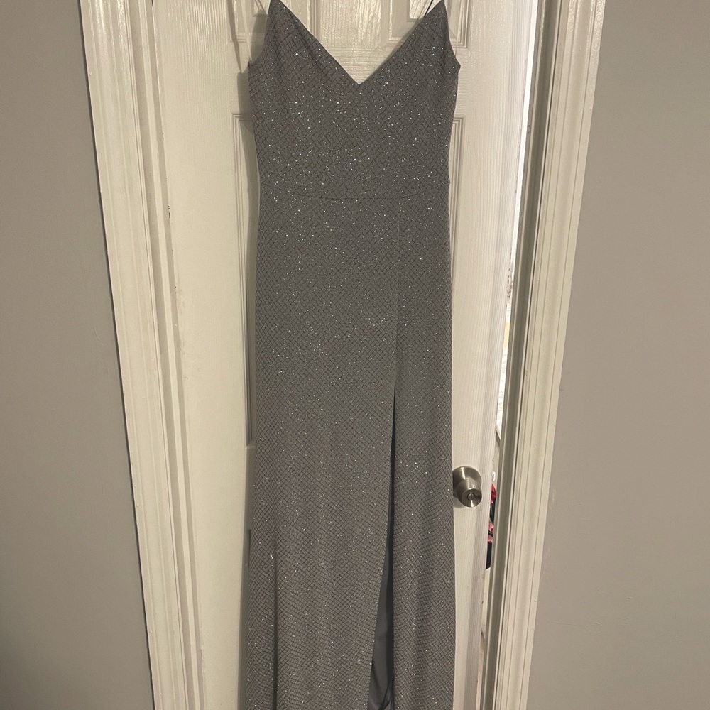 Sparkly silver formal dress